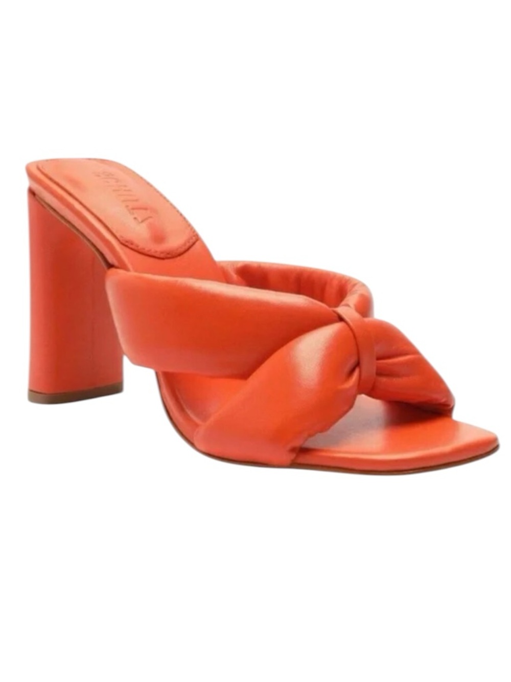 SCHUTZ Fairy High Nappa Leather Sandals in Flame Orange